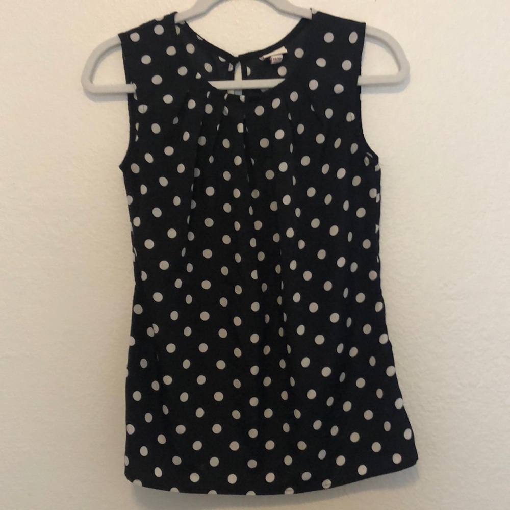 Polka Dot Sleeveless Blouse